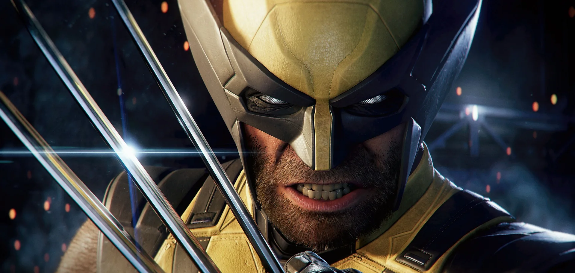 Wolverine's masked face framed by three crossed claws